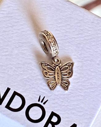 Charm pandora farfalla pendente in pave