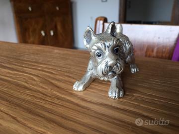 Cane Scotty o Fox Terrier miniatura in peltro