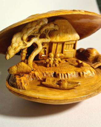 arte giapponese diorama celluloide conchiglia