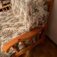 Divano in pino naturale più credenza e porta Tv