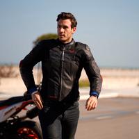 Giacca in pelle  moto M-TECH ring V2 tg.52