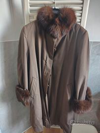 cappotto impermeabile e visone interno