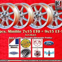 4 cerchi Chevrolet Minilite 7x15 9x15 Camaro,Nova,