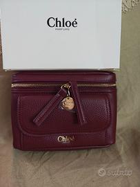 CHLOE Pochette pelle bordeaux nuova originale