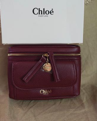 CHLOE Pochette pelle bordeaux nuova originale