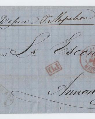 1867Regno d'Italia 40c De La Rue su lettera Napoli