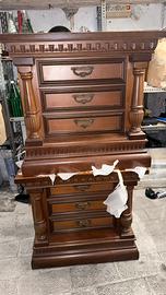 Coppia di comodini classici in legno – 3 cassetti