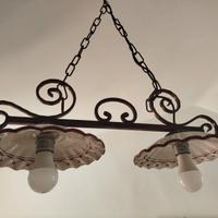 Lampada a sospensione ferro e ceramica