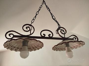 Lampada a sospensione ferro e ceramica