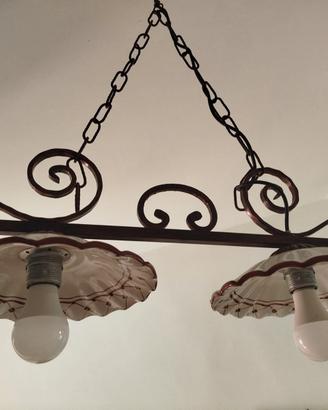 Lampada a sospensione ferro e ceramica