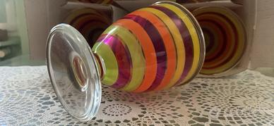 Servizio 6 coppe grandi di vetro colorato
