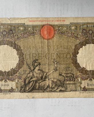 Banconota da 100 lire Roma Guerriera 1942