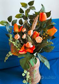 Fiori finti con vaso di qualità 
