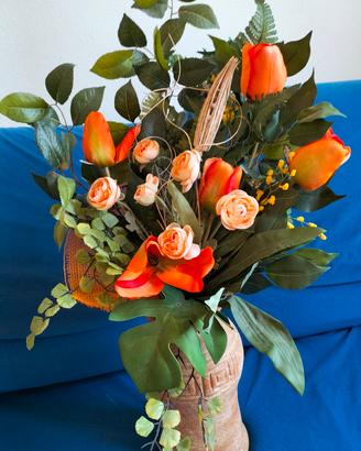 Fiori finti con vaso di qualità 