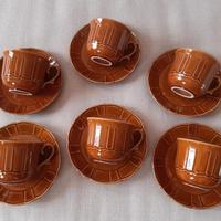 TAZZINE da caffè ambrate TOGNANA anni '70 NUOVE