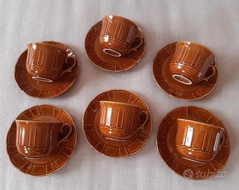 TAZZINE da caffè ambrate TOGNANA anni '70 NUOVE