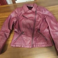 giacca ecopelle con pelliccia all'interno 