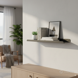 Mensola da Parete a U 80x20cm  Salvaspazio nero