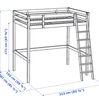 Letto a soppalco Stora dell'Ikea  con materasso