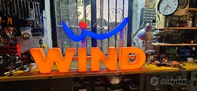 INSEGNA LUMINOSA VINTAGE WIND ARREDO INDUSTRIALE