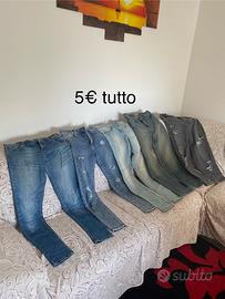 Set di jeans. Lotto tessuto jeans cotone