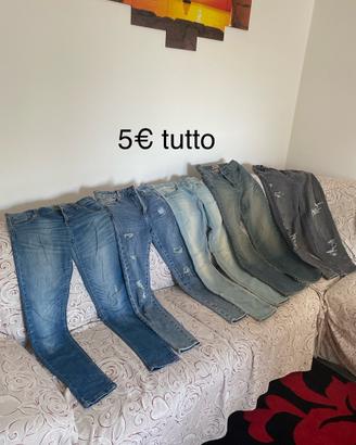 Set di jeans. Lotto tessuto jeans cotone