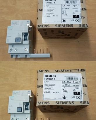 Due Blocchi differenziali RCD 3 poli Siemens