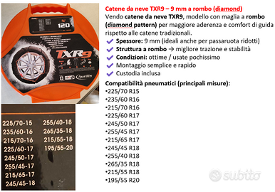 Catene da neve TXR9 – 9 mm a rombo (diamond)