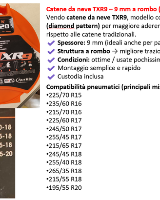Catene da neve TXR9 – 9 mm a rombo (diamond)