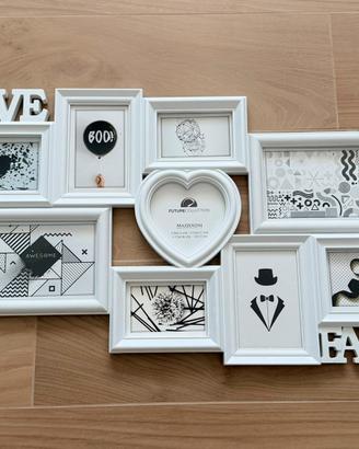 Cornice multipla portafoto bianca “LOVE & FAMILY”