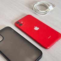 iPhone 11 rosso 64gb + cavo e cover