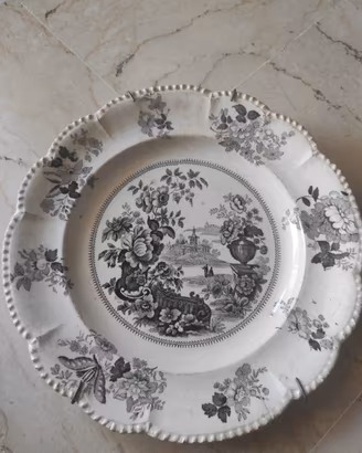 Piatto antico inglese Oriental Flower
