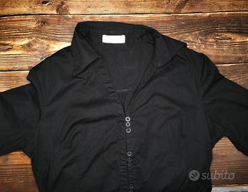 Camicia nera stretch S&charm – taglia L – dettagli