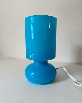 Lampada Fungo Vintage Azzurra in Vetro Soffiato 