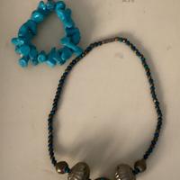 Collana + bracciale turchese stile etnico boho