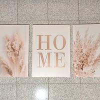 Set 3 quadri Home Pampas- Stampa su tela  40x55cm