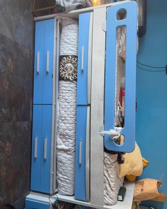 Letto a castello blu