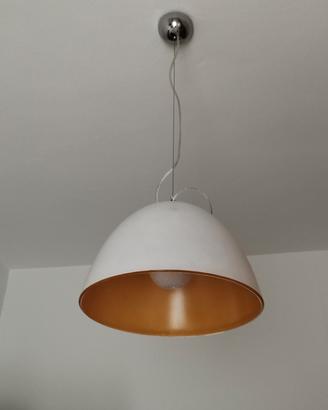 Lampadario in vetro bianco e arancione