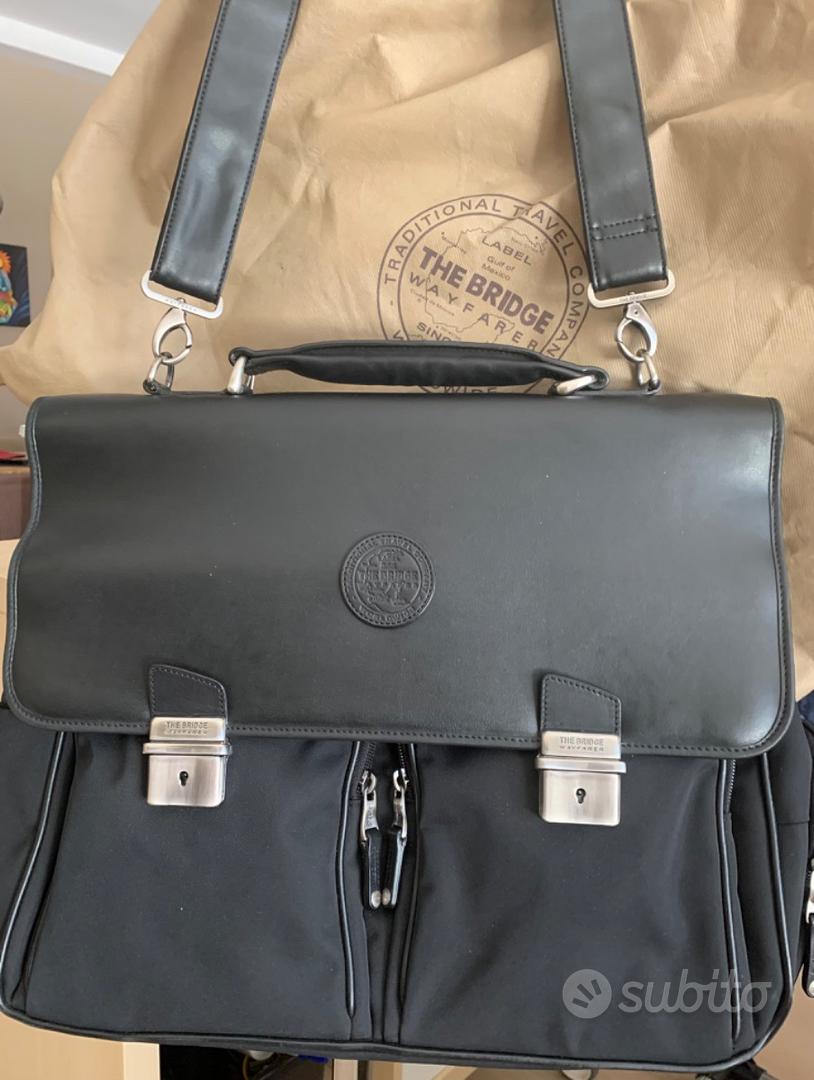 Borsa da uomo The Bridge nera in pelle e tessuto - Abbigliamento e Accessori  In vendita a Latina