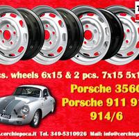 4 cerchi Porsche OE steel 6x15 7x15 356 C SC 911 -