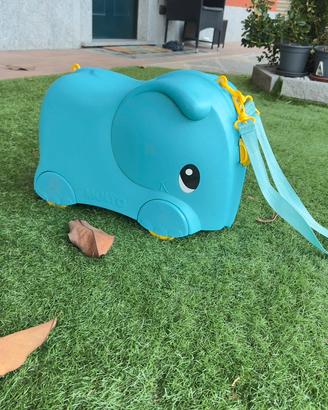Valigia cavalca a forma di elefante