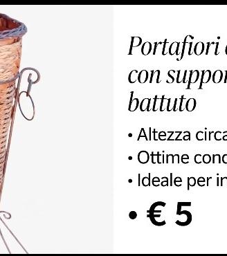 Porta fiori in ferro battuto di vimini 