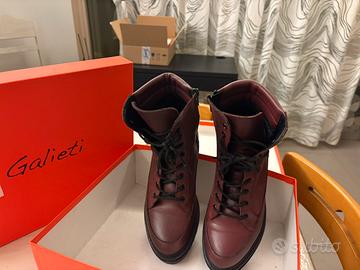 Anfibi Galieti in vera pelle bordeaux N 38