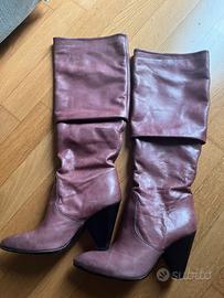 Stivali donna in pelle rosa morbidi, n39