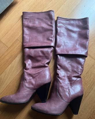 Stivali donna in pelle rosa morbidi, n39