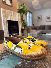Espadrillas Dolce & Gabbana fantasia limoni tg37