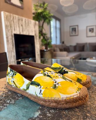 Espadrillas Dolce & Gabbana fantasia limoni tg37