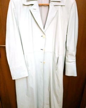 Soprabito Cappotto Trench Vera Pelle Tg L (46/48)