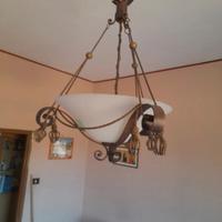 lampadario ferro battuto