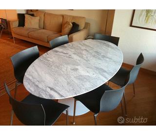 Tavolo Sarinen Tulip Piano marmo carrara 180cm